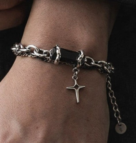 Darkstone Cross Bracelet