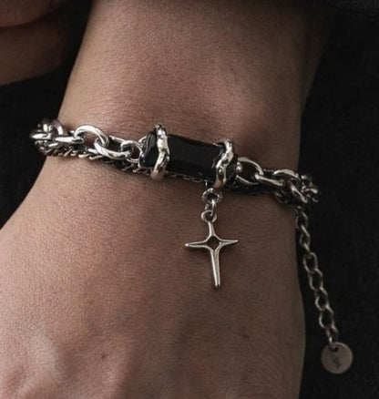 Darkstone Cross Bracelet