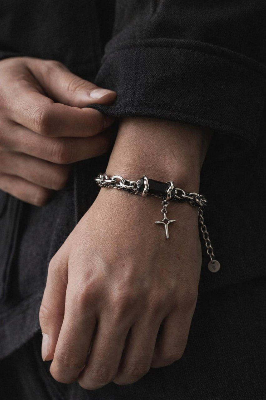 Darkstone Cross Bracelet