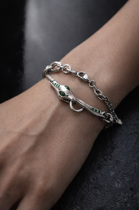 Green Eye Serpent Bracelet