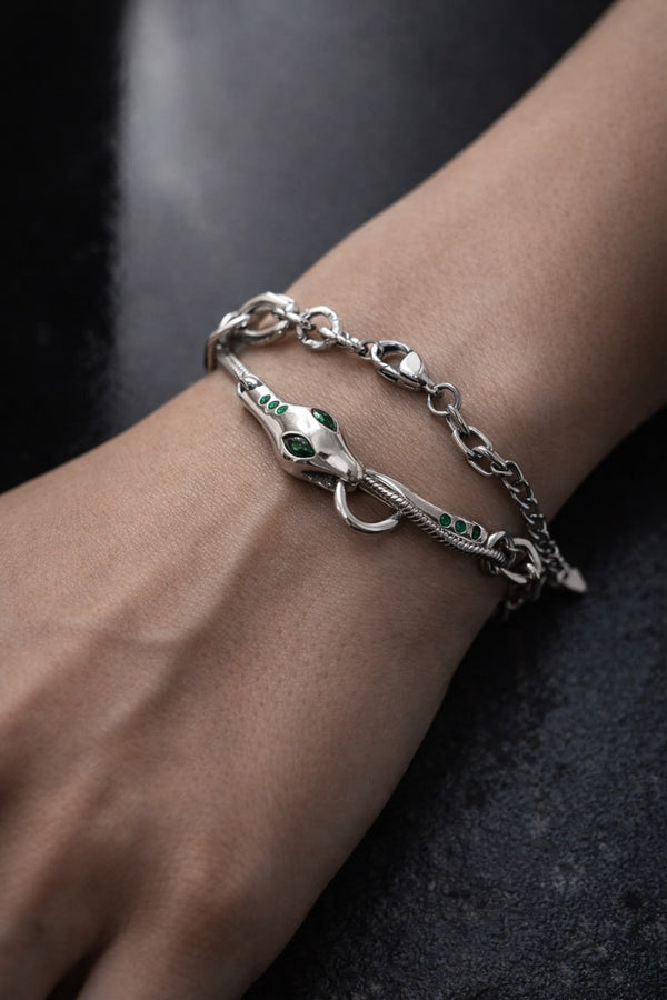 Green Eye Serpent Bracelet