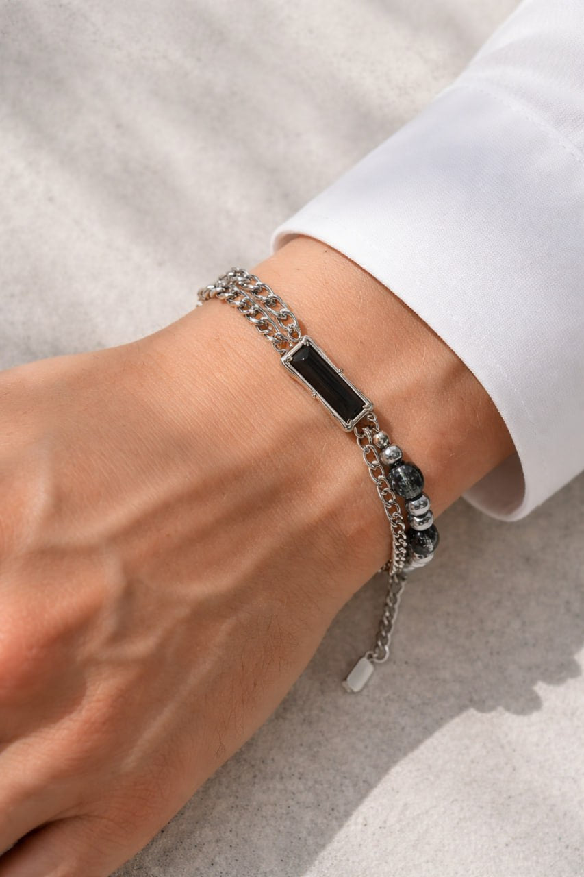 Blackstone Bead Bracelet